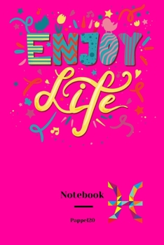 Lined Notebook Pisces Sign Cover Hollywood Cerise color 160 pages 6x9-Inches