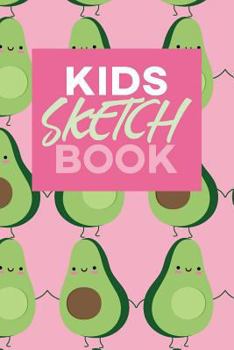Paperback Kids Sketch Book: Kawaii Cute Avocado Vegan Food Pattern Book