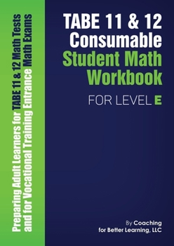 Paperback TABE 11 and 12 Consumable Student Math Workbook for Level E Book