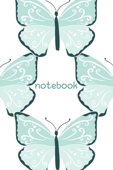 Paperback Notebook: Wide Ruled Composition Notebook: Aqua Butterflies: Paperback Cover Book