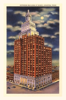 Paperback Vintage Journal Moon over Esperson Building, Houston, Texas Book