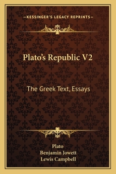 Paperback Plato's Republic V2: The Greek Text, Essays Book