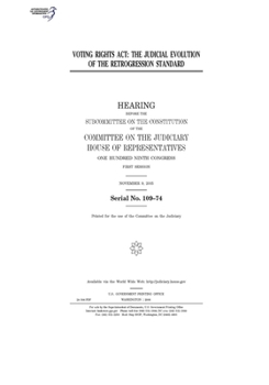 Paperback Voting Rights Act: the judicial evolution of the retrogression standard Book