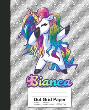 Paperback Dot Grid Paper: BIANCA Unicorn Rainbow Notebook Book