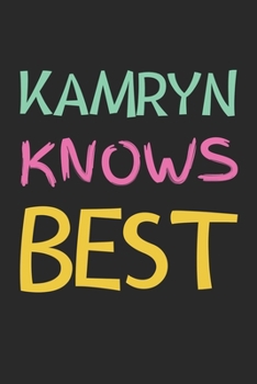 Kamryn Knows Best: Lined Journal, 120 Pages, 6 x 9, Kamryn Personalized Name Notebook Gift Idea, Black Matte Finish (Kamryn Knows Best Journal)