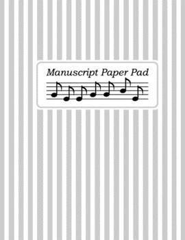 Paperback 12 Staff Manuscript Paper Pad: Music writing notebook, Blank sheet music journal, Songwriting - Original line pattern cover - grey Book