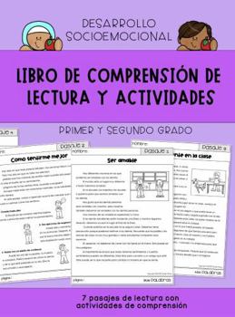 Paperback Libro de comprensión de lectura y actividades: Primer y segundo grado [Edición desarrollo socioemocional] (Lee conmigo: Libros para niños) (Spanish Edition) [Spanish] Book