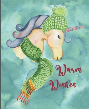 Paperback Warm Wishes: Christmas Unicorn Notebook, Wide Ruled Notebook, Writing Notebook, School Notebook, Gift for Kids, Students, Teens, 7. Book