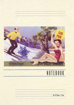 Paperback Vintage Lined Notebook Greetings from Palm Springs, Skier and Swimmer Book