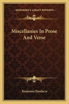 Paperback Miscellanies In Prose And Verse Book