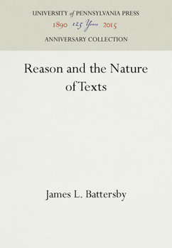 Hardcover Reason and the Nature of Texts Book