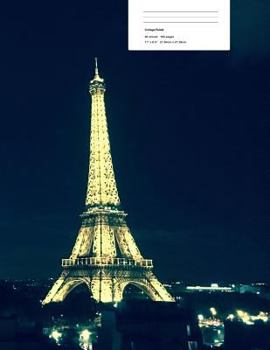 Paperback Paris Composition Notebook: College Ruled 90 Sheets 8.5" x11" Book