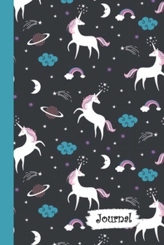 Paperback Journal: Unicorns in Space Diary with Blank Lined Notebook Paper Book