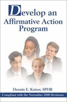 Paperback Develop an Affirmative Action Program: Compliant with the November 2000 Revisions Book