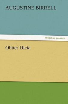 Paperback Obiter Dicta Book