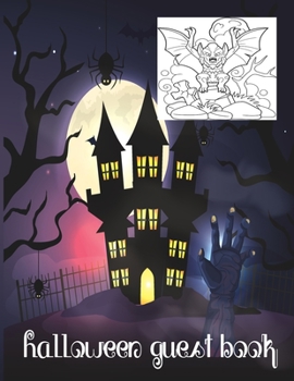 Paperback Halloween Guest Book: Cute Halloween Guest Coloring Book for Kids Book