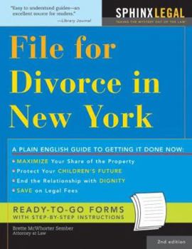Paperback File for Divorce in New York Book