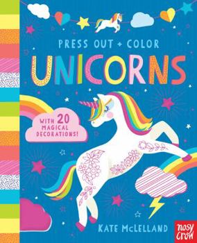 Hardcover Press Out and Color: Unicorns Book