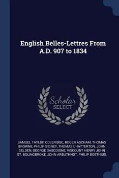 Paperback English Belles-Lettres From A.D. 907 to 1834 Book