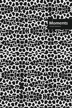 Moments Lifestyle, Animal Print, Write-in Notebook, Dotted Lines, Wide Ruled, Medium Size 6 x 9 Inch, 288 Pages (Blue)