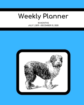 Paperback Weekly Planner: Sheepdog; 18 months; July 1, 2019 - December 31, 2020; 8" x 10" Book