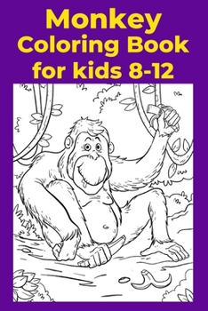 Paperback Monkey Coloring Book for kids 8-12 [Large Print] Book