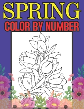 Paperback Spring Color By Number: Large Print Spring Color By Number Coloring Book for Adults with Spring Scenes, Flowers, Butterflies, and More (Color Book