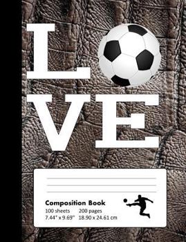 Paperback Composition Book Wide Ruled: School Notebook with Brown Alligator Leather Cover for Soccer Lovers Book