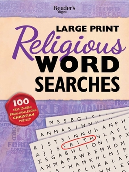 Paperback Reader's Digest Large Print Religious Word Search: 100 Easy-To-Read Brain-Challenging Christian Puzzles [Large Print] Book