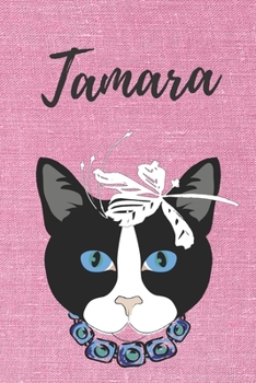 Paperback Personalisiertes Notizbuch - Katze Tamara: DIN A5, 120 blanko Seiten [German] Book