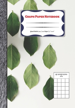 Paperback Graph Paper Notebook: Quad Ruled 4x4 - 110 Pages - 7" x 10" Squared Graphing Paper * Blank Notebook * Grid Paper * Softback ...(Composition Book