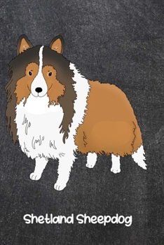 Paperback Shetland Sheepdog: Dogs Blank Lined Gift Journal Diary or Notebook, Hand Drawn Illustration, Wide Rule Book