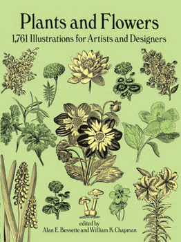 Paperback Plants and Flowers: 1761 Illustrations for Artists and Designers Book