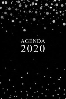 Agenda: Planificateur Organisateur Semainier | 1 Semaine sur 2 Pages | Planner Mensuel | Format A5 | Noir Confettis Argent (Janvier à Décembre 2020) (French Edition)