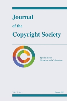 Paperback Journal of the Copyright Society, Volume 72(3) Book