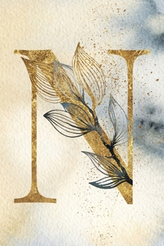 Paperback Monogram Notebook N: 6 x 9 Gold Initial Diary for Women Book