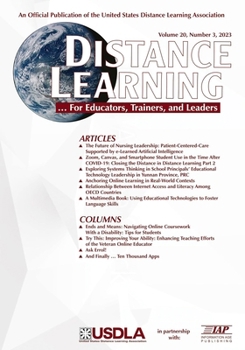 Paperback Distance Learning Vol 20 Issue 3 Book