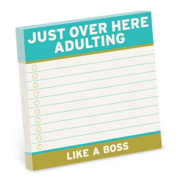 Mass Market Paperback 1-Count Knock Knock Adulting Large Sticky Notes (4 x 4-inches) (Knock Knock Sticky Notes (4x4)) Book