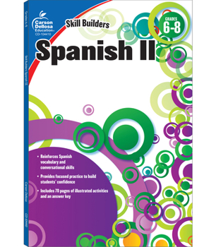 Paperback Spanish II, Grades 6 - 8 (Skill Builders), Grades 6 - 8 Book