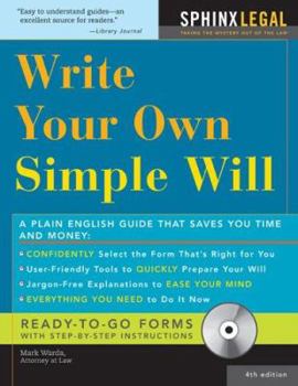 Paperback Make Your Own Simple Will [With CDROM] Book