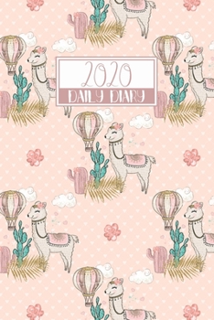 2020 Daily Diary: A5 Full Day on a Page DO1P Lined Planner Writing Journal | Pink & Green Llama & Cactus Pattern (2020 Daily Diaries)