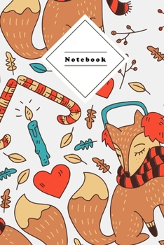 Composition Notebook: Journal Notepad for under $8 | 120 Sheets Wide Ruled Lined Paper | Perfect for School, Work, Students, Teacher | Cute Christmas Fox Coverdesign