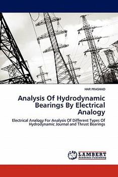 Paperback Analysis Of Hydrodynamic Bearings By Electrical Analogy Book