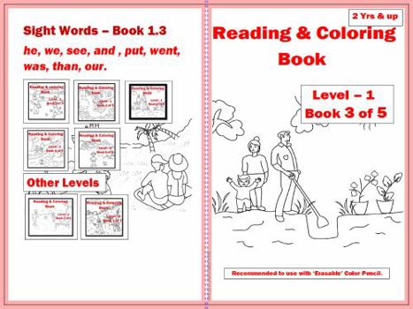 Paperback Reading & Coloring Book - Level 1 - Book 3 of 5 Book