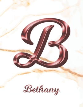 Paperback Bethany: 1 Year Weekly Planner with Note Pages (12 Months) - White Marble Rose Gold Pink Effect Letter B - 2020 - 2021 - Week P Book
