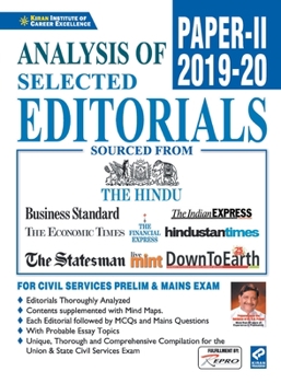 Paperback Analysis of Selected Editorials Paper-2 (2019-2020) Book