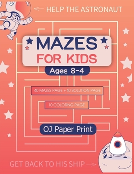 Paperback Mazes For Kids Ages 4-8: Maze Activity Book - 4-6, 6-8 - Workbook for Children: Games, Puzzles, and Problem-Solving, Challenging Mazes and Colo Book