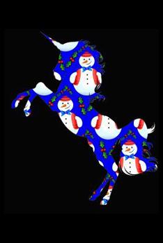 Paperback Blue Snowman Unicorn: College Ruled Notebook Book