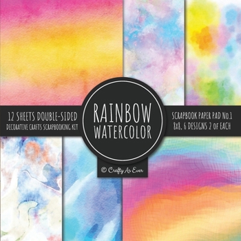 Paperback Rainbow Watercolor Scrapbook Paper Pad Vol.1 Decorative Crafts Scrapbooking Kit Collection for Card Making, Origami, Stationary, Decoupage, DIY Handma Book