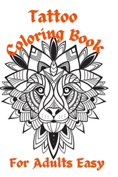 Paperback Tattoo Coloring Book For Adults Easy [Large Print] Book